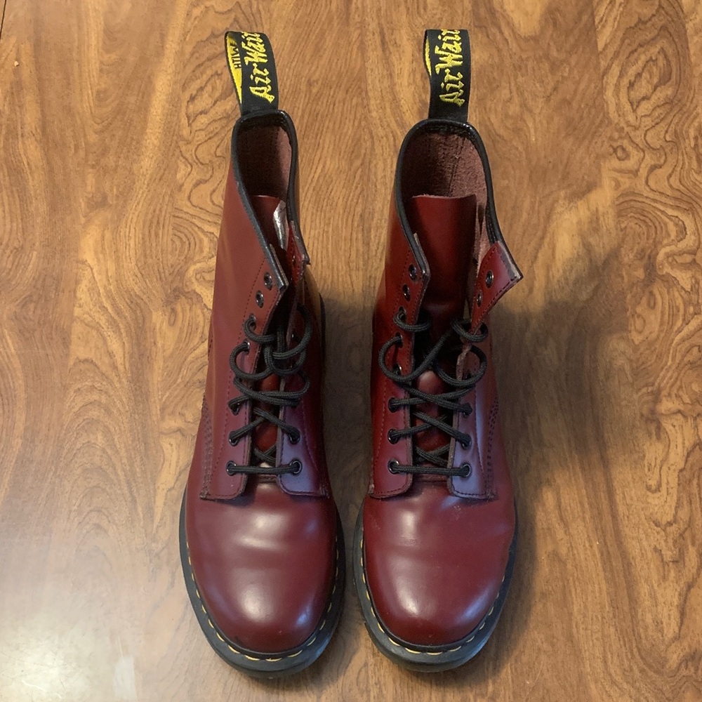 Dr. Martens Burgundy Leather Boots